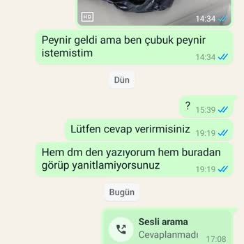 Yöresel Peynir Çarşısı Yanlış Ürün Ve Kötü Müşteri Hizmeti Deneyimi