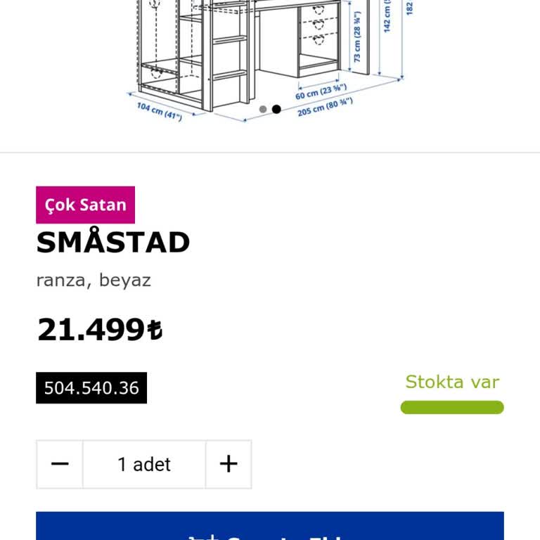 IKEA Smastad Çalışma Masalı Ranza Eksik Eşya