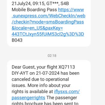 Sunexpress Uçuş İptali Hk.