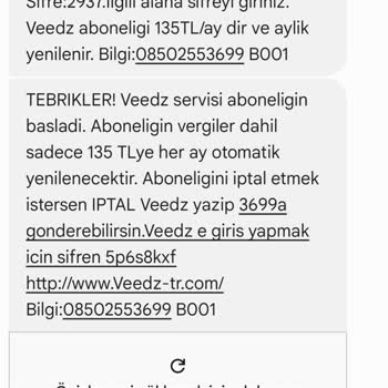 Veedz-tr.com Yanlışlıkla Abone Oldum, 103 TL İadesini İstiyorum