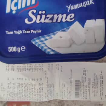 İçim Süt ve Süt Ürünleri İçim Süzme Peynir (küflü)