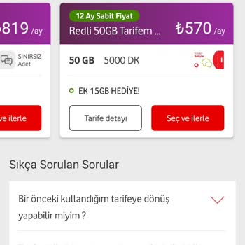 Vodafone Tarife Fatura Geçirmesi