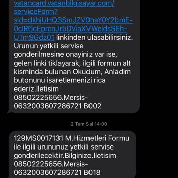 Vatan Bilgisayar Sorumsuzluğu Ve Servisinin Kötülüğü