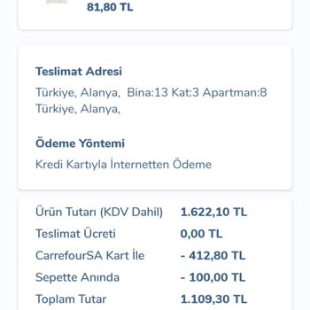 Carrefour SA Kampanyalı Ürün Gönderilmedi Ama Farklı Fiyatla Satılıyor