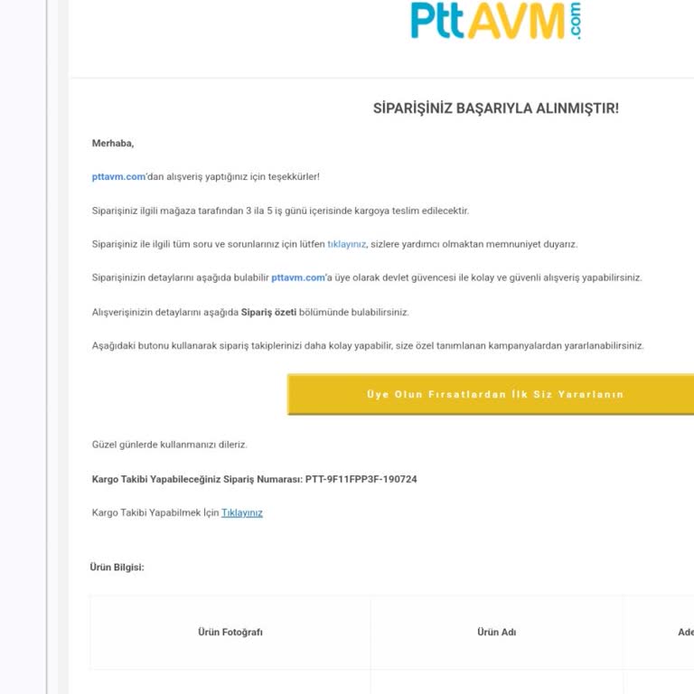 PTT Kargo Epttavm Ödemesini Yaptığım Siparişim Kayıp!