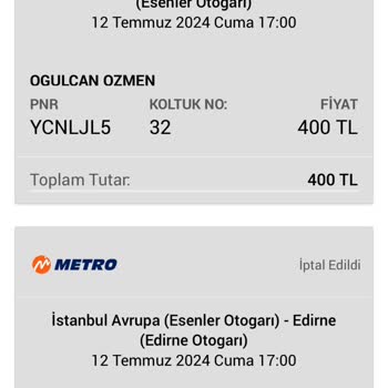 Obilet İadem Hala Elime Ulaşmadı