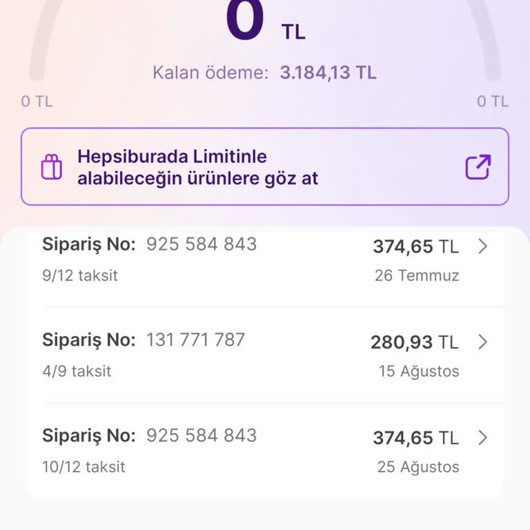 Hepsipay Limitim Aniden Sıfırlandı