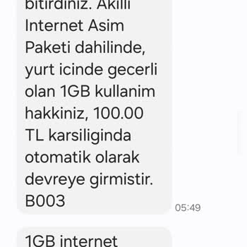 Vodafone Akıllı Durma Olmasına Rağmen Aşım Yapıyor.
