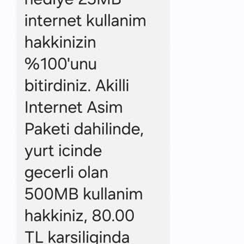 Vodafone Akıllı Durma Olmasına Rağmen Aşım Yapıyor.
