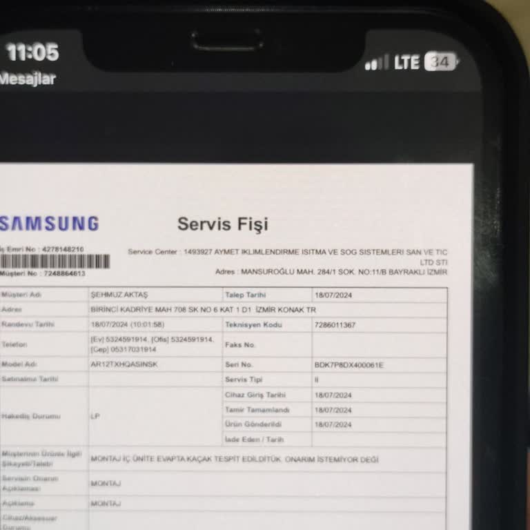 Samsung Bozuk Klima Ürün Sıfır Olarak Geldi Ama Bozuk Yollamışlar Ayıplı Ürün