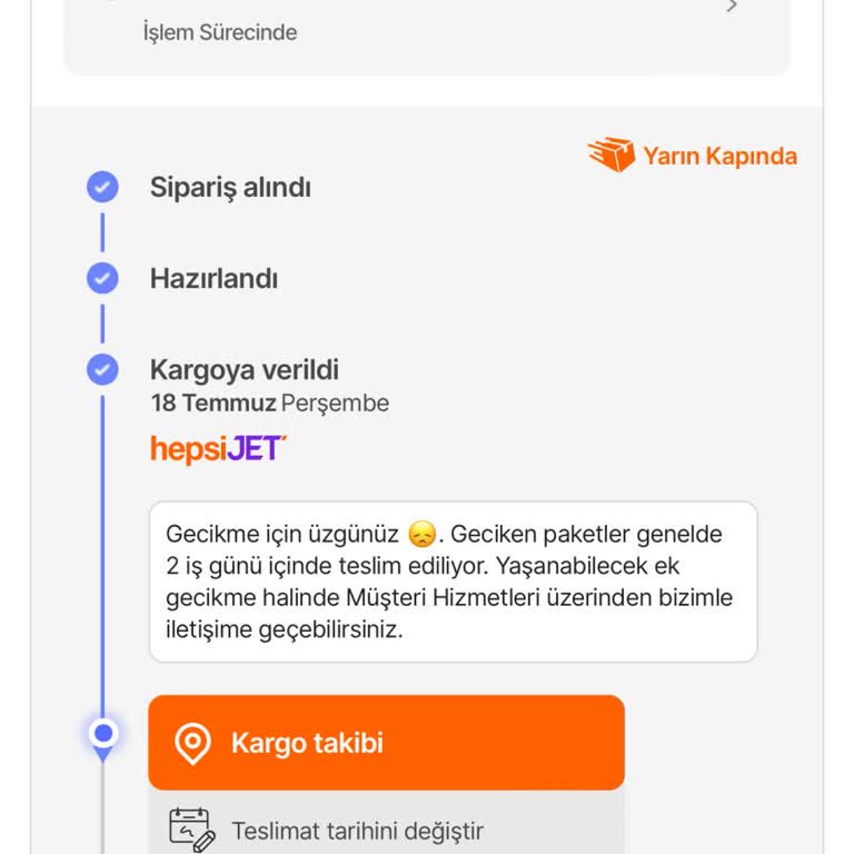 Hepsijet Kargomu Bana Ulaşması Tarihte Ulaştırmadı Ve Dönüş Alamıyorum