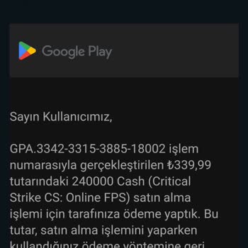 Google Play Geri Ödeme'nin Parası Hala Yatmadı
