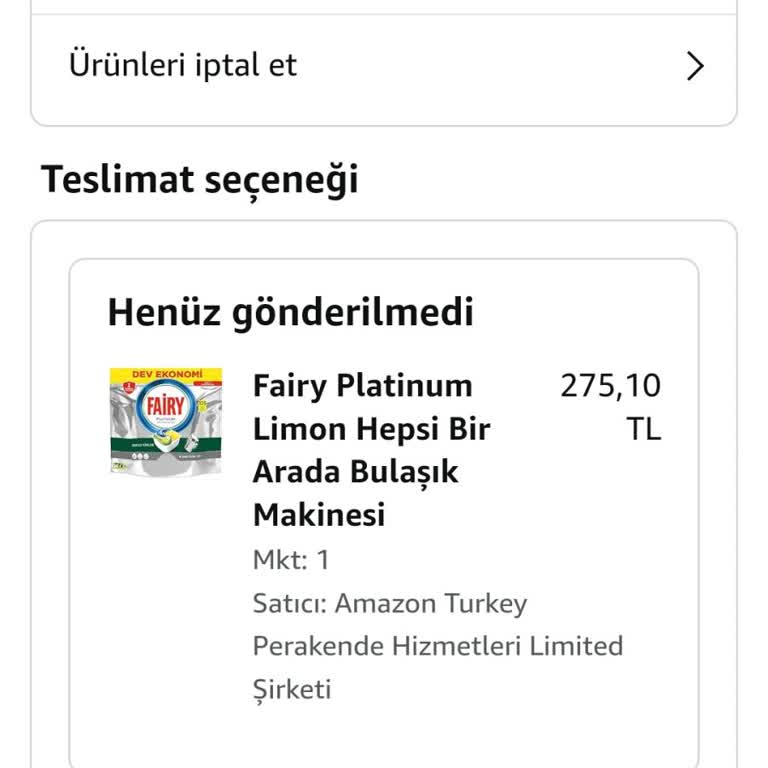 Amazonun Ürünümü 26 Gündür Kargoya Vermemesi