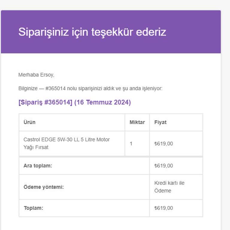 Sanal Yağ Market Aldığım Ürünü Göndermedi