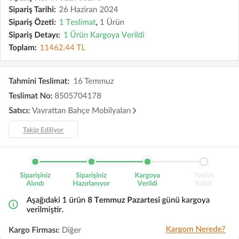 Vavrattan Bir Aydır Teslim Olmayan Ürün