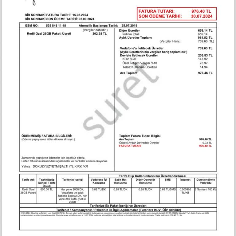 Vodafone Taahhüt Etmediğim Halde Taahhüt Bedeli Fatura Ettiler Bana 670 TL