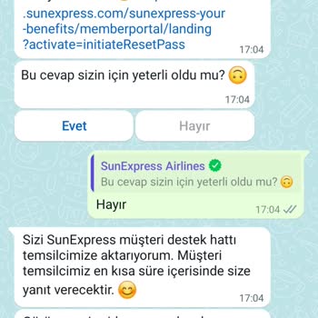 Sunexpress Üyelik Portalı Sorunları