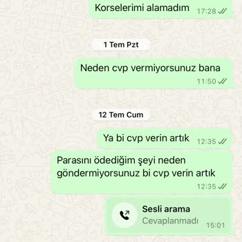 Korselines Asla Ulaşılamıyor. Satın Aldığım Şey Elime Ulaşmadı