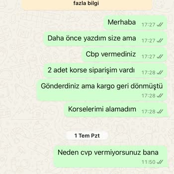Korselines Asla Ulaşılamıyor. Satın Aldığım Şey Elime Ulaşmadı
