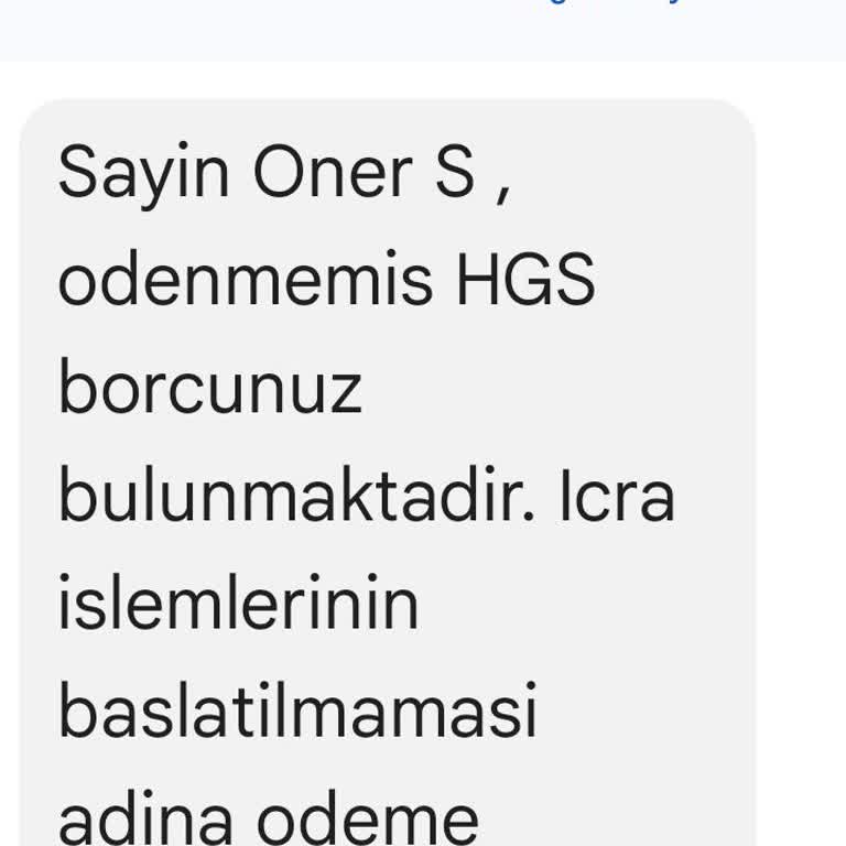 HGS Borç Bildirimi Mesajına Dikkat!