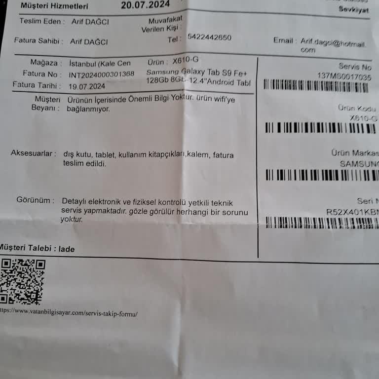 Samsung S9 Fe+ Ayıplı Tablet
