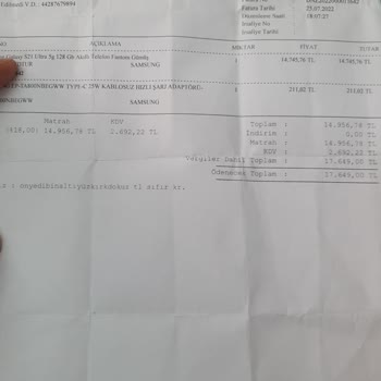 BDH Samsung Yetkili Servis Onarım Yapmamış.