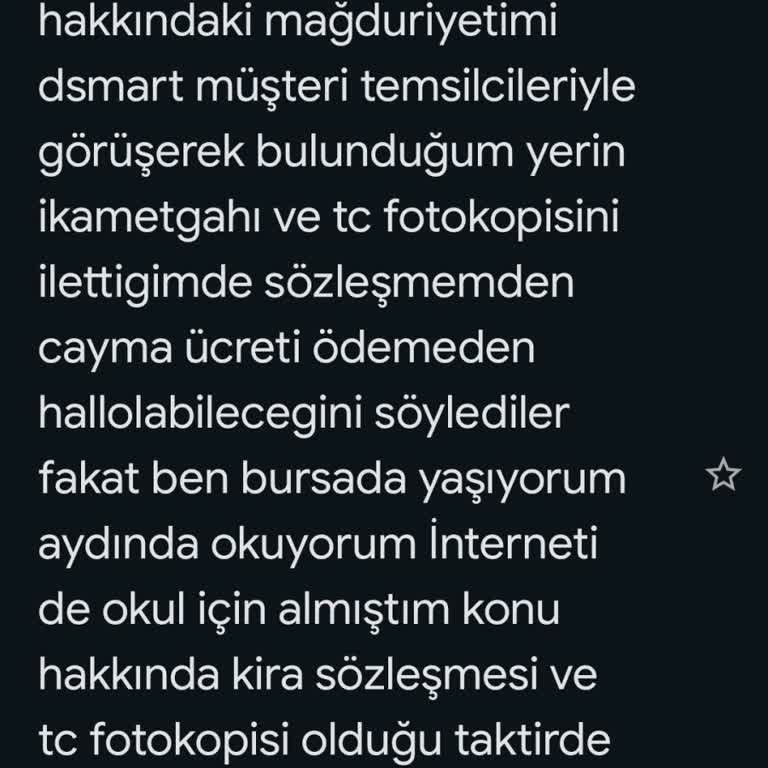 DSmart Sözleşmem Dahilinde Altyapı Sorunu Nedeni İle Mağdur Edilmem