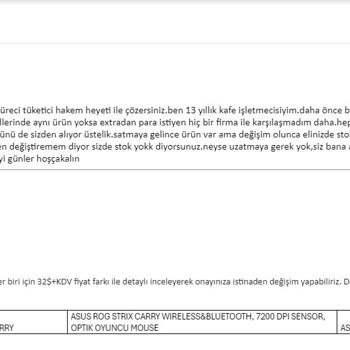 Penta Teknoloji Garanti Kapsamında Ürün Değişiminde Ekstra Ücret Talebi