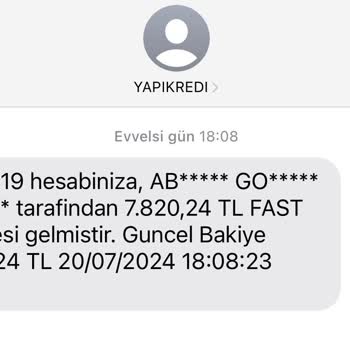 Yapı Kredi 1 Günlük Gecikme İçin Ödeme Yapılmadı Bildirimi Yapıyor!