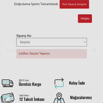 Çetinkaya Sipariş Teslimatı Ve İade Problemi