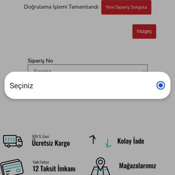 Çetinkaya Sipariş Teslimatı Ve İade Problemi