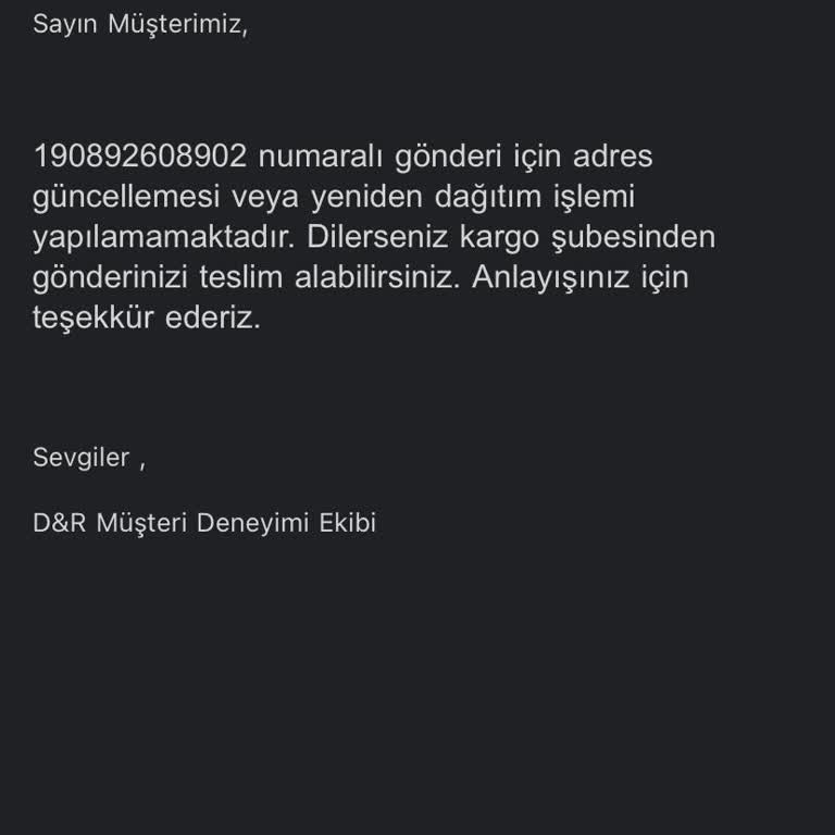 D&R Kargo Parası Alıp Şubeye Gönderdi