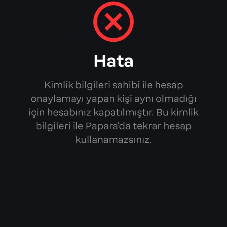 Papara Durduk Yere Hesabım Kapatıldı