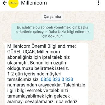 Millenicom Hattımı Ne İptal Ediyorlar, Ne De Bağlantı Problemini Çözüyorlar