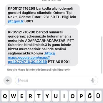 PTT Kargo PTT Mağduru +927227522829