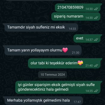 Sidelya Collection Eksik Ürün Gönderiyor