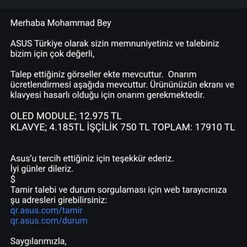 Asus Bilgisayar Kargoda Vuruldu İçin Garanti Dişi Ve Benden 17 Bin İstediler