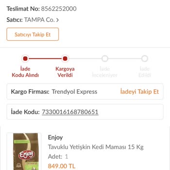 Trendyol Tampa.co Satıcısı Farklı, Açık Kullanılmış Ürün Gönderiyor!