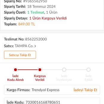Trendyol Tampa.co Satıcısı Farklı, Açık Kullanılmış Ürün Gönderiyor!