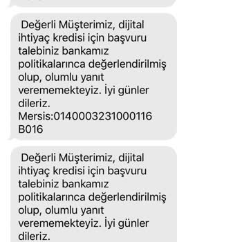 On Dijital Bankacılık Kredi Notu Gerekçesiyle Sıfır Faizli Kredinin Reddedilmesi
