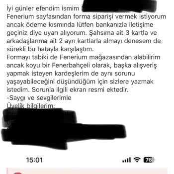 Fenerium.com Müşteri Hizmetleri İlgisizliği