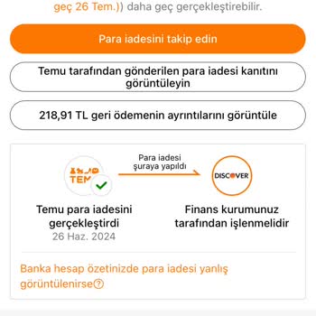 Ziraat Bankası Temu Tarafından Verilen İademi Ödemiyor