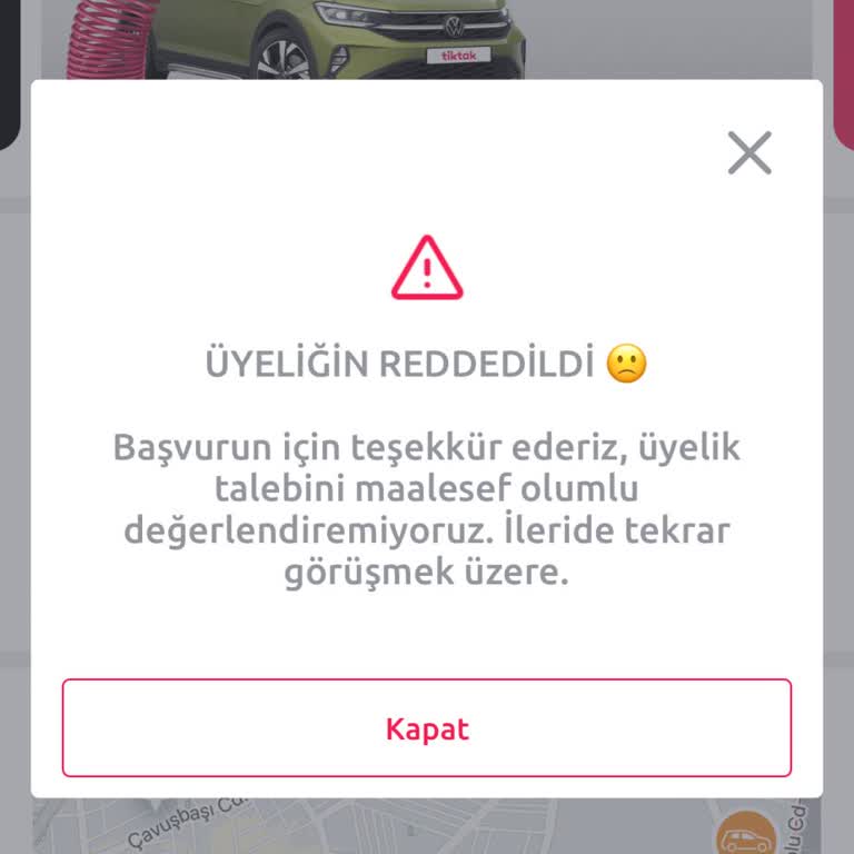 TikTak Kirala Üyeliğim Reddedildi Neden?
