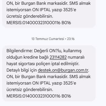 On Dijital Bankacılık On Mobil Sigorta İptal Yalanı