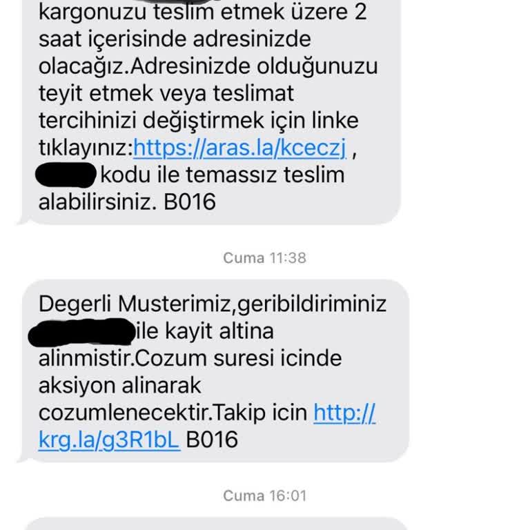 Aras Kargo Kargoyu Getirmeyip İade Oluşturmuş.