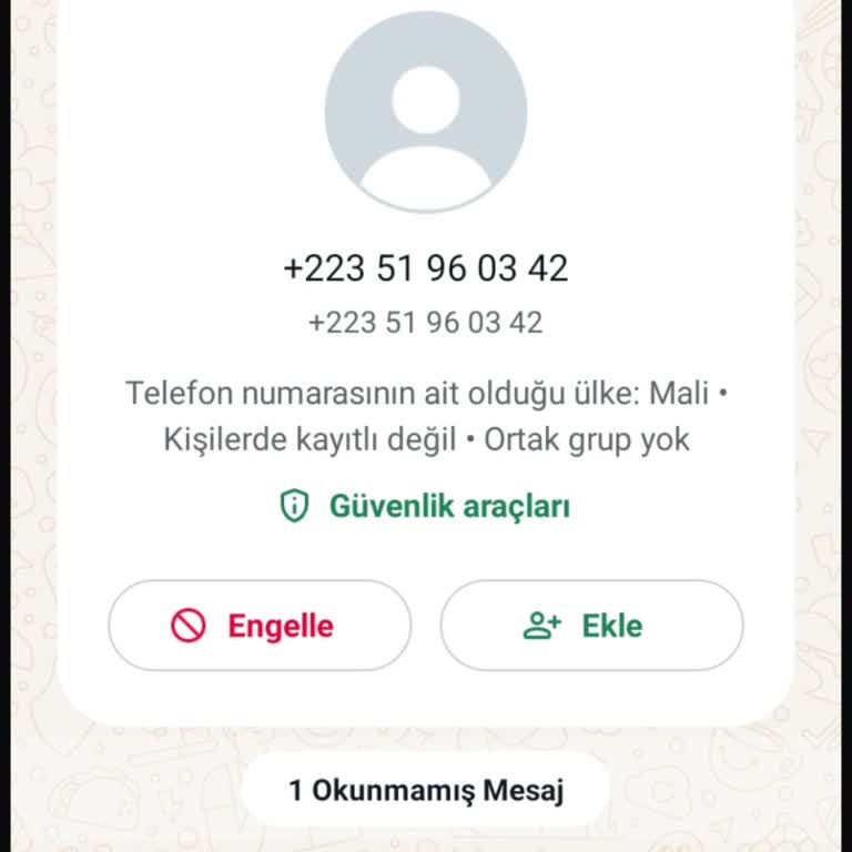 WhatsApp Tan Gelen Mesaj
