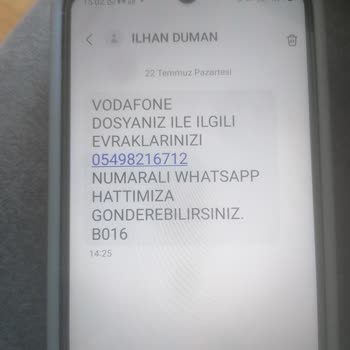 Vodafone Bana Ait Olmayan Bir Numarayla İlgili İcraya Verildim.