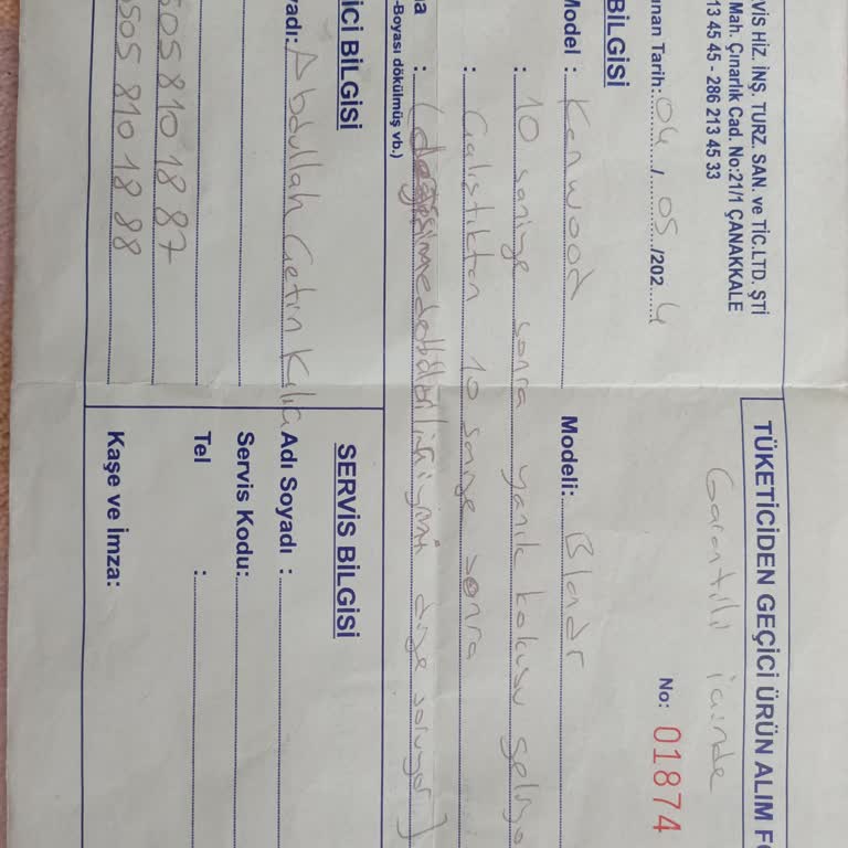 Kenwood Blender Mağduriyetim Var.