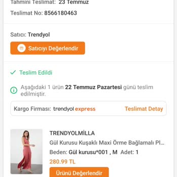 Trendyolmilla-Kargom Adıma Teslim Edilmedi
