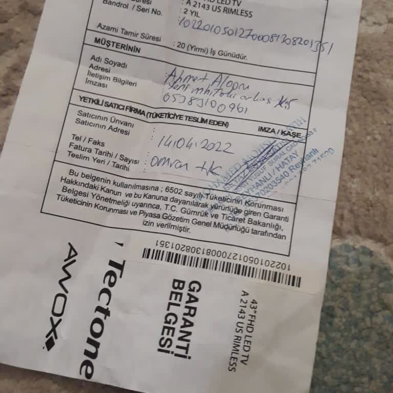 Awox TV 6 Aydır Garanti Yapamadı